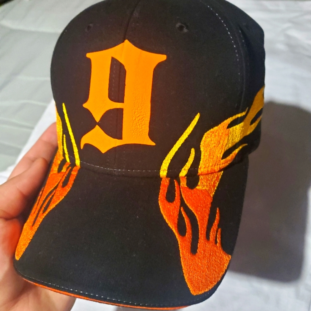 Flame trucker hat